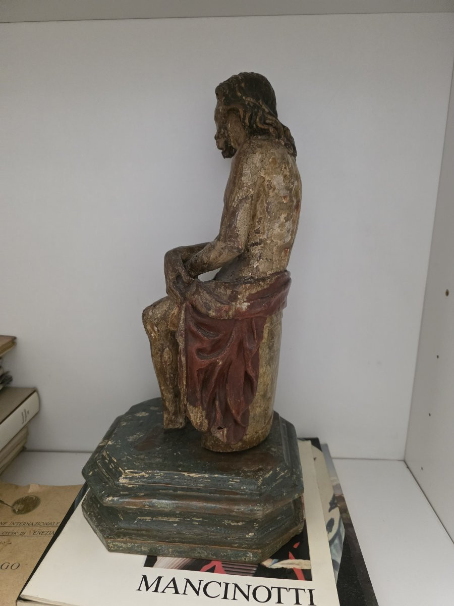 Scultura lignea laccata "Cristo" del seicento Italia-photo-2