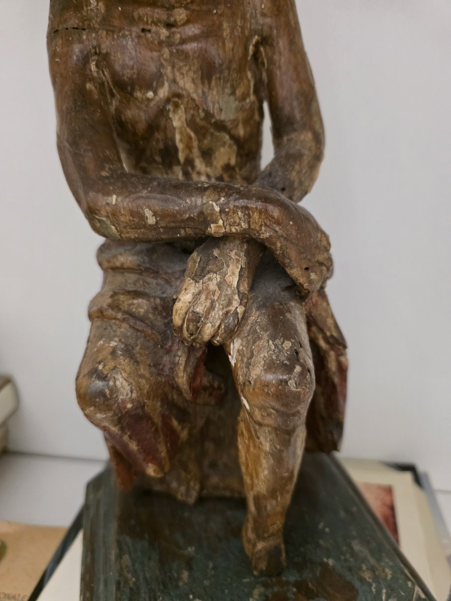 Scultura lignea laccata "Cristo" del seicento Italia-photo-2