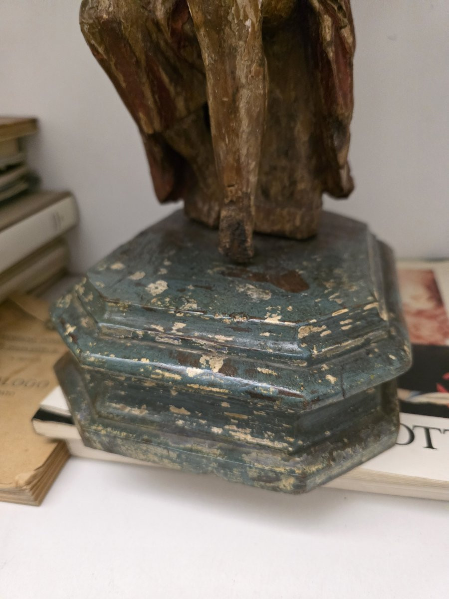 Scultura lignea laccata "Cristo" del seicento Italia-photo-4