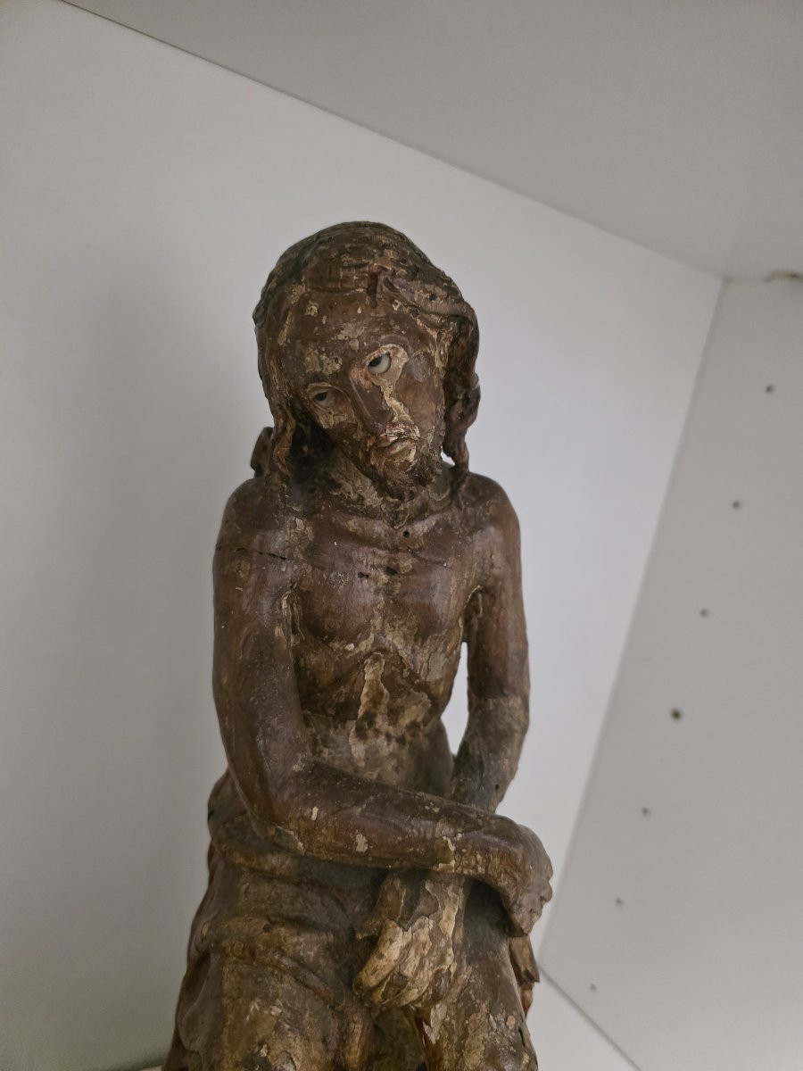 Scultura lignea laccata "Cristo" del seicento Italia-photo-6