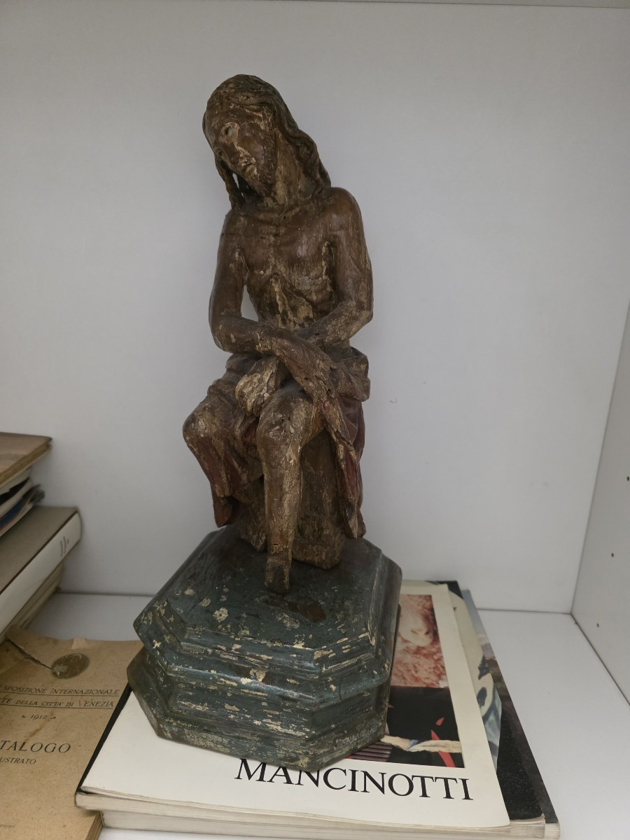 Scultura lignea laccata "Cristo" del seicento Italia