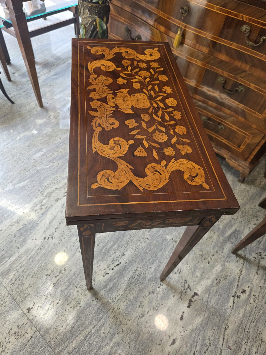 Tavolo da gioco quadrato olandese dei primi del 1800-photo-2