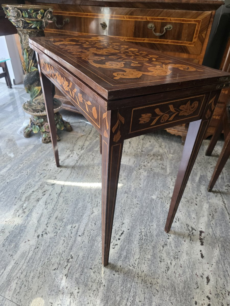 Tavolo da gioco quadrato olandese dei primi del 1800-photo-1