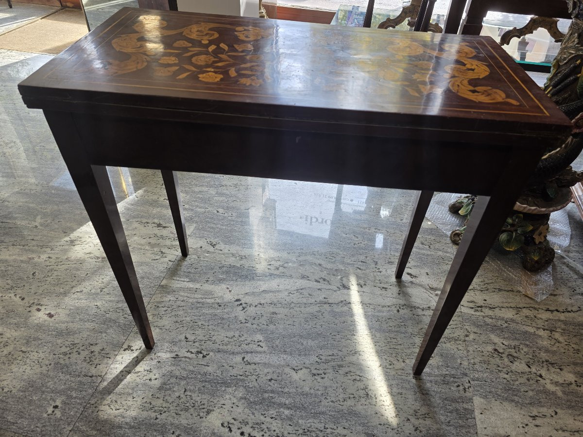 Tavolo da gioco quadrato olandese dei primi del 1800-photo-2