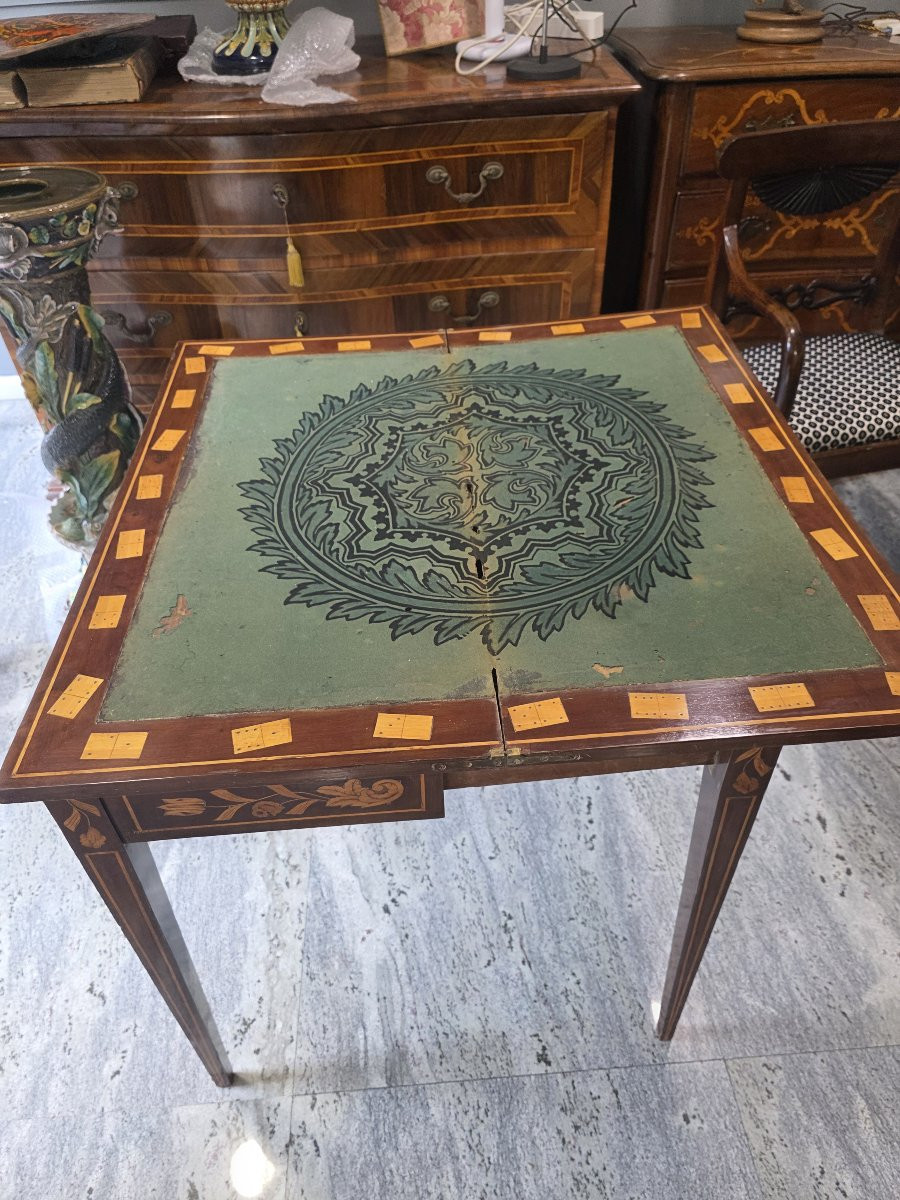 Tavolo da gioco quadrato olandese dei primi del 1800-photo-4