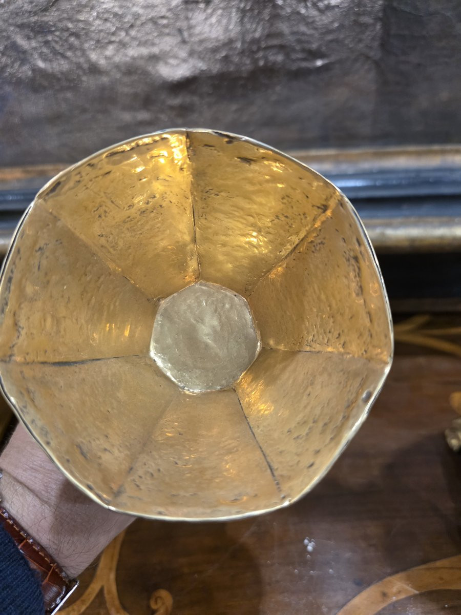 Calice in argento con inserti di corallo e lapislazuli.-photo-1