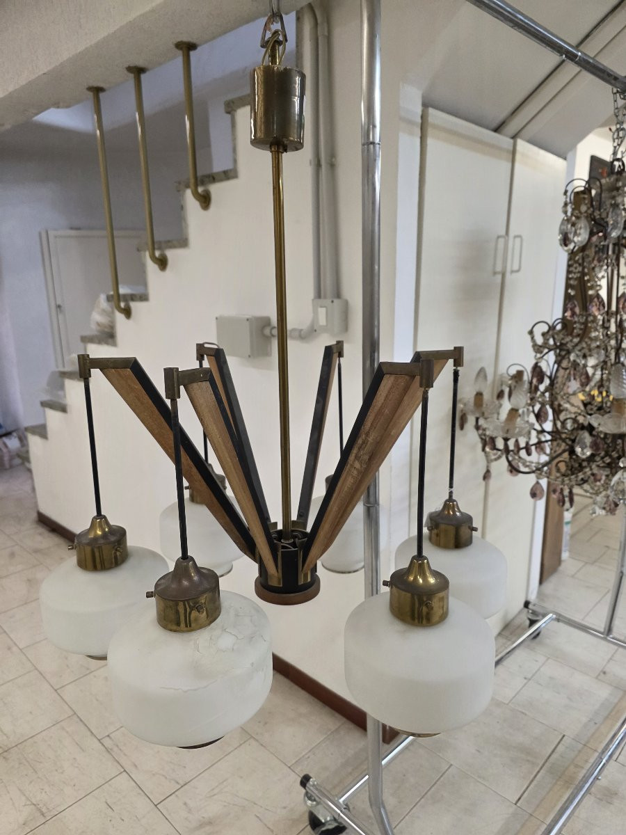 Lampadario anni sessanta in stile Stilnovo-photo-2