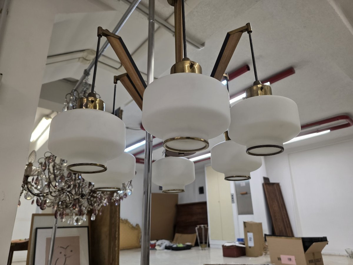 Lampadario anni sessanta in stile Stilnovo-photo-4