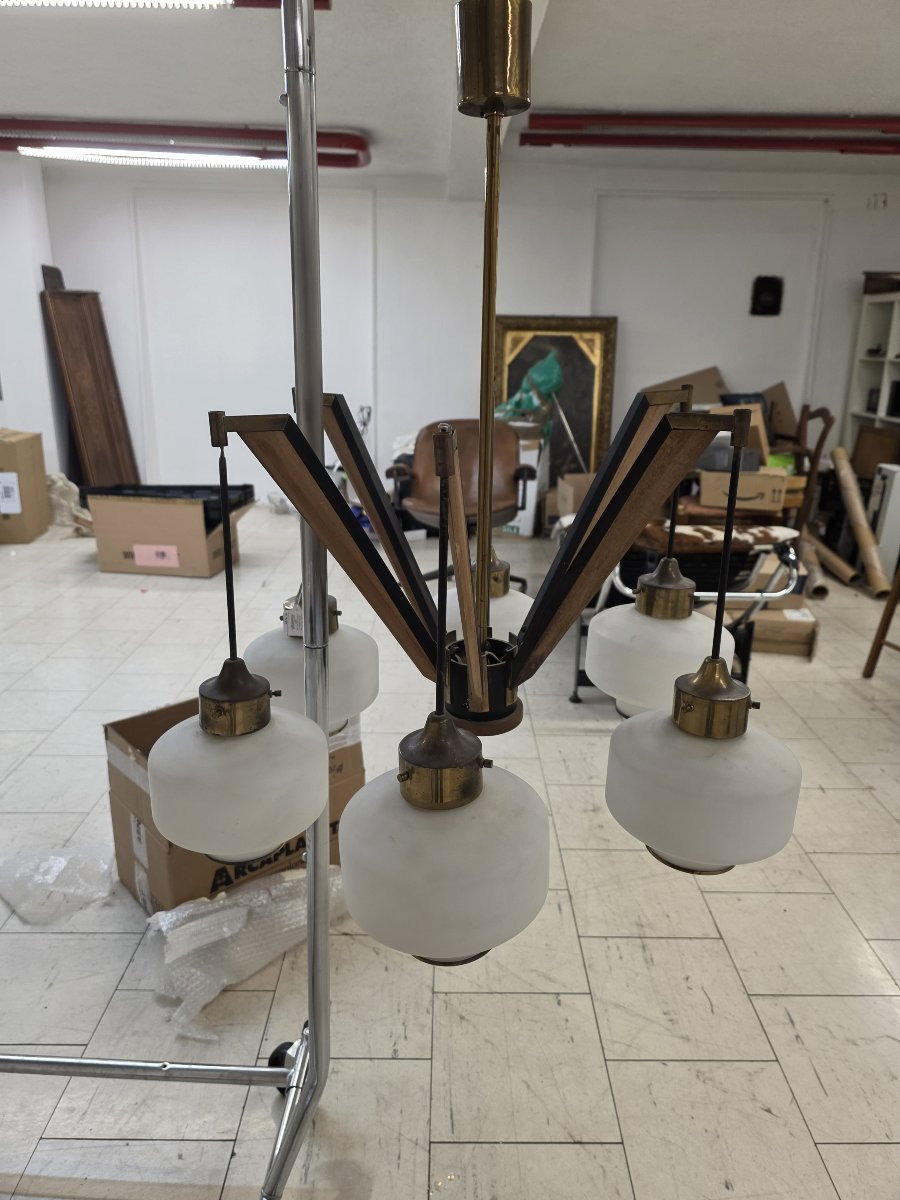 Lampadario anni sessanta in stile Stilnovo-photo-3