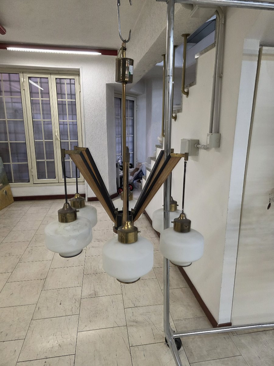 Lampadario anni sessanta in stile Stilnovo-photo-4