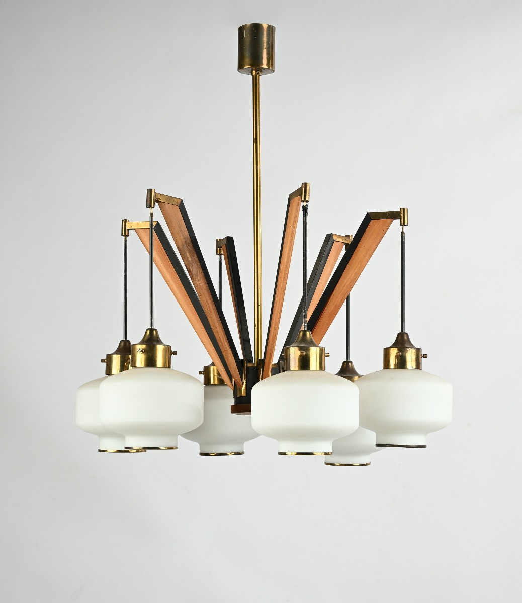 Lampadario anni sessanta in stile Stilnovo