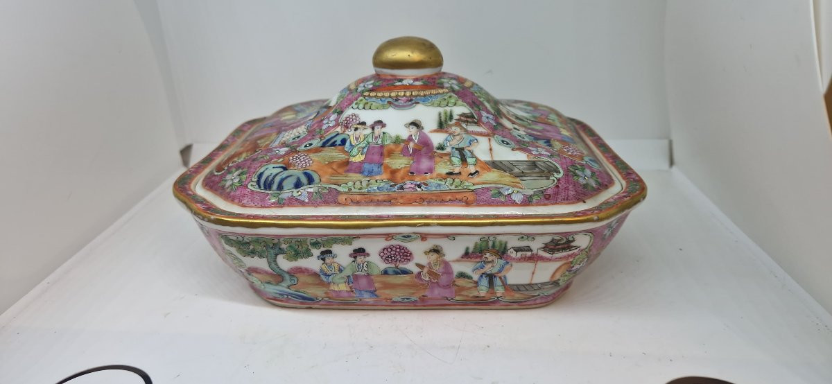 Zuppiera in porcellana cinese canton dei primi del novecento-photo-3