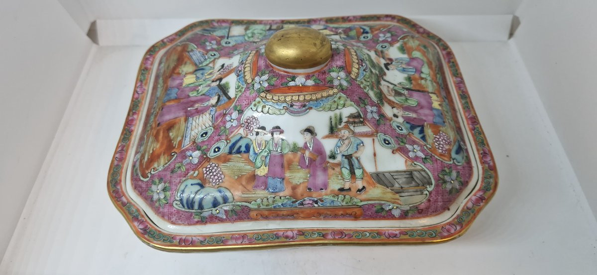 Zuppiera in porcellana cinese canton dei primi del novecento-photo-1