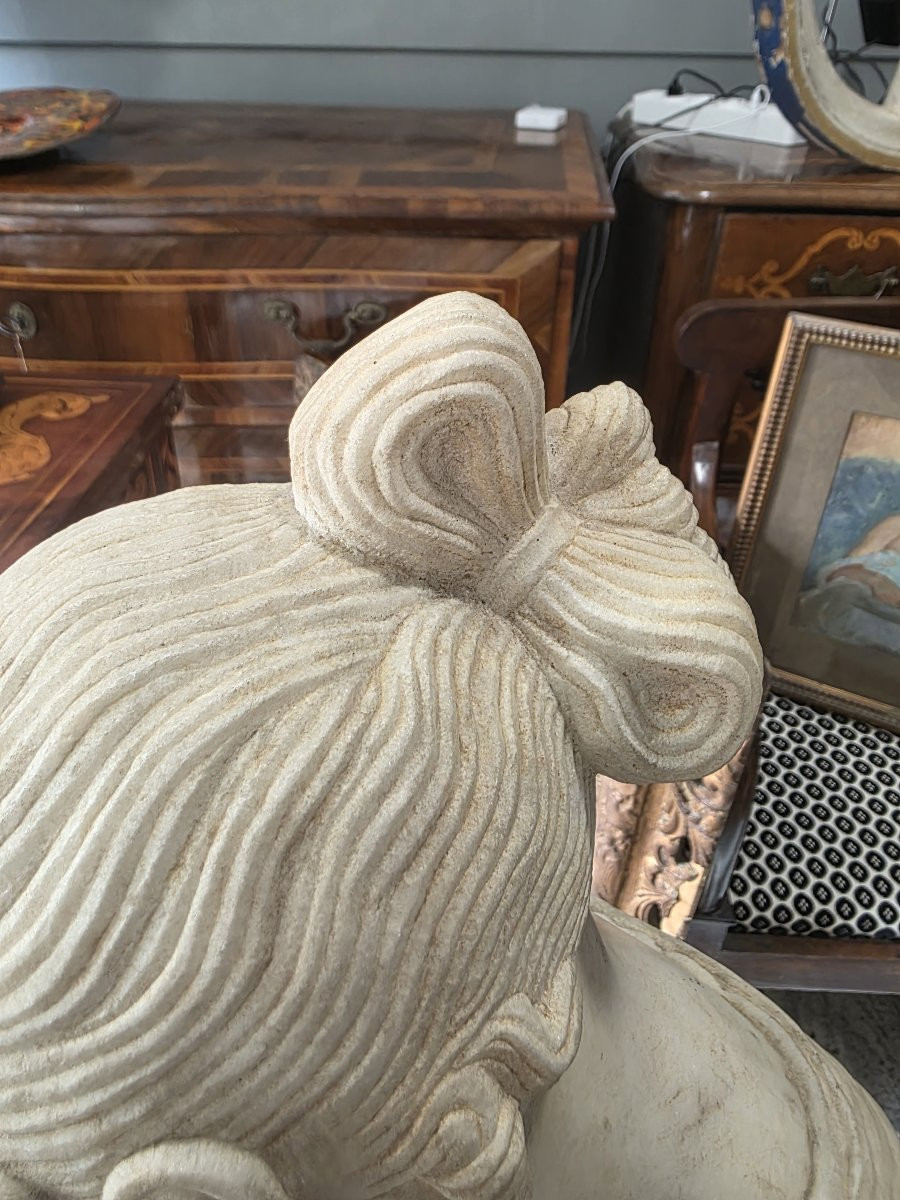 Statua in marmo zuccherino Da Antonio Canova. Danzatrice col dito al mento. XIX secolo-photo-7