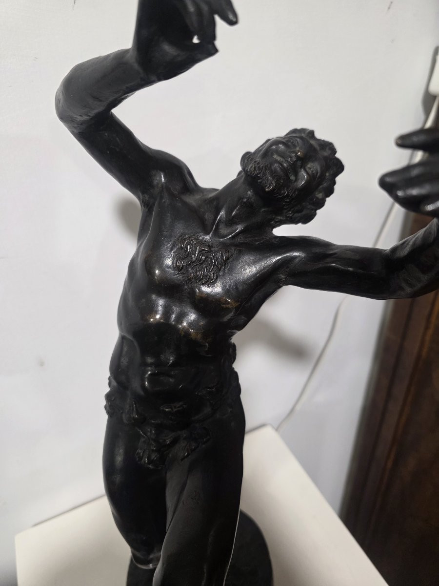 Augusto Rivalta (1838-1925)  Satiro scultura in bronzo, firmata-photo-2