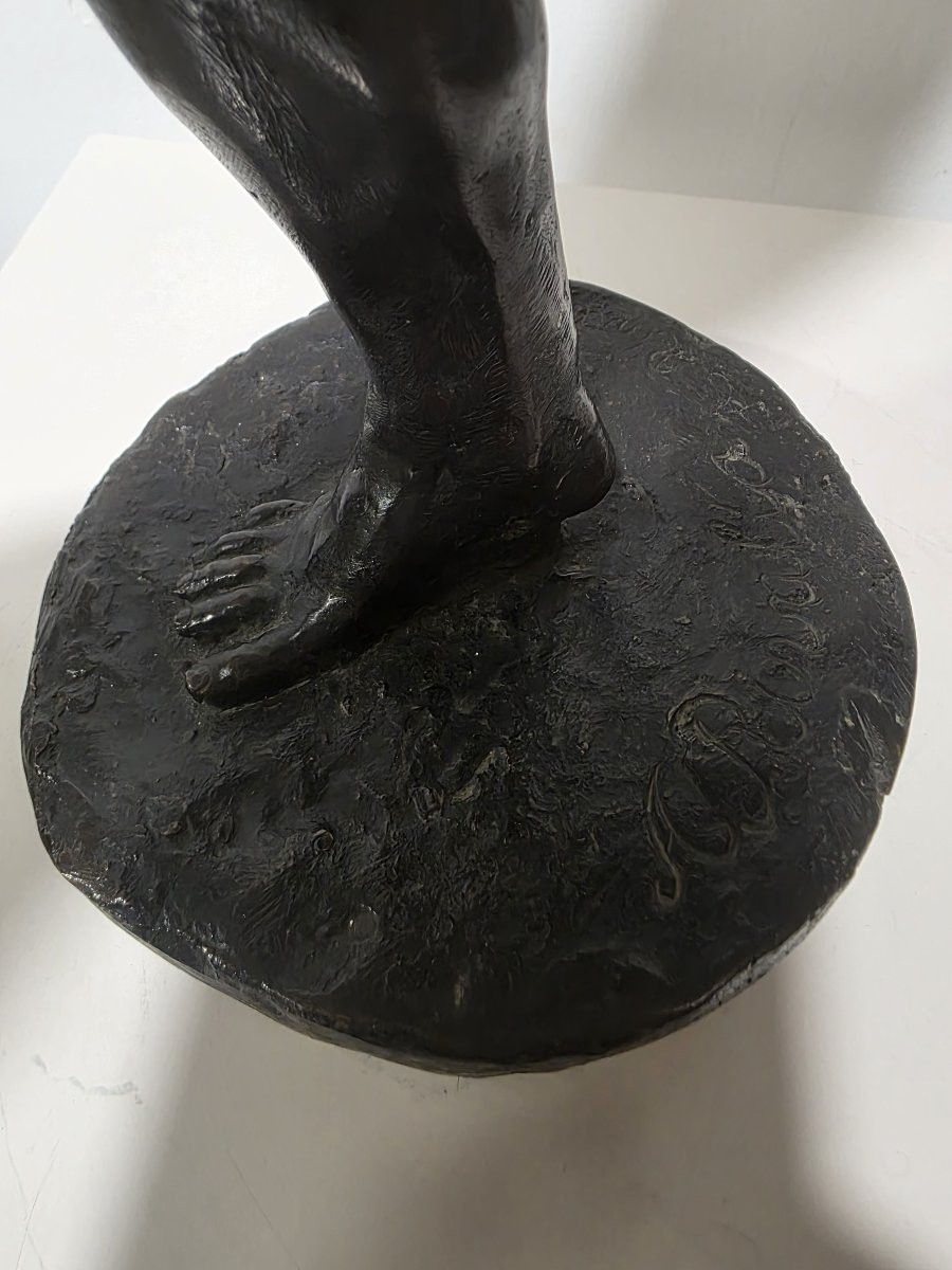 Augusto Rivalta (1838-1925)  Satiro scultura in bronzo, firmata-photo-4