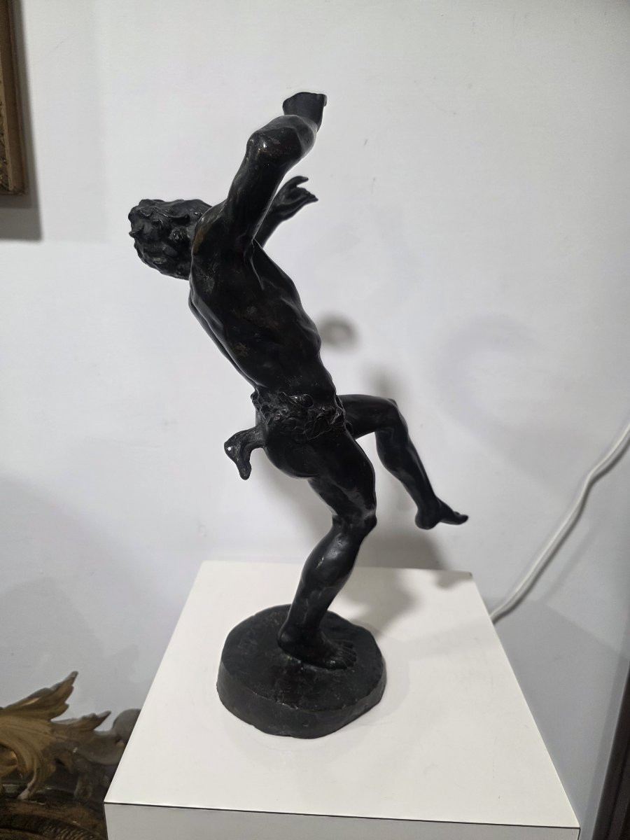Augusto Rivalta (1838-1925)  Satiro scultura in bronzo, firmata-photo-4