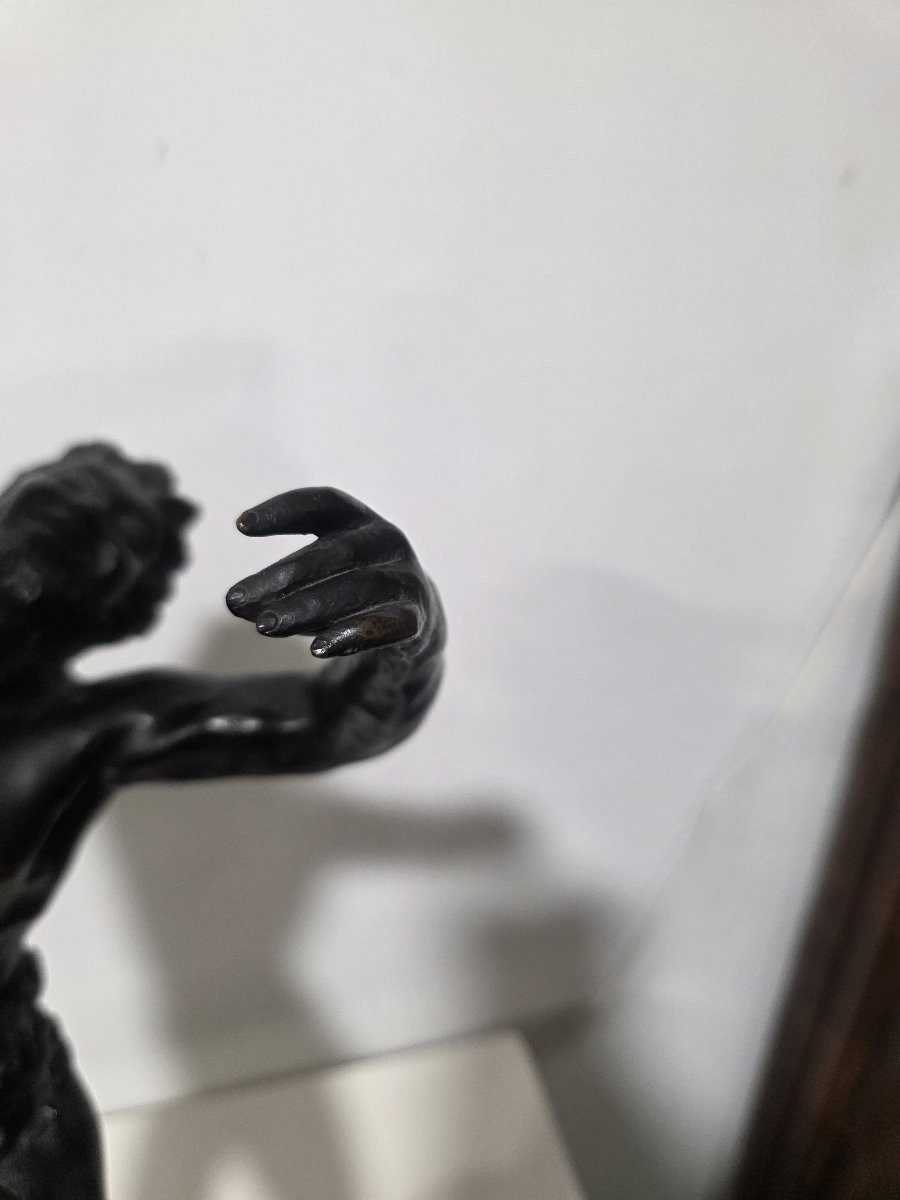 Augusto Rivalta (1838-1925)  Satiro scultura in bronzo, firmata-photo-7