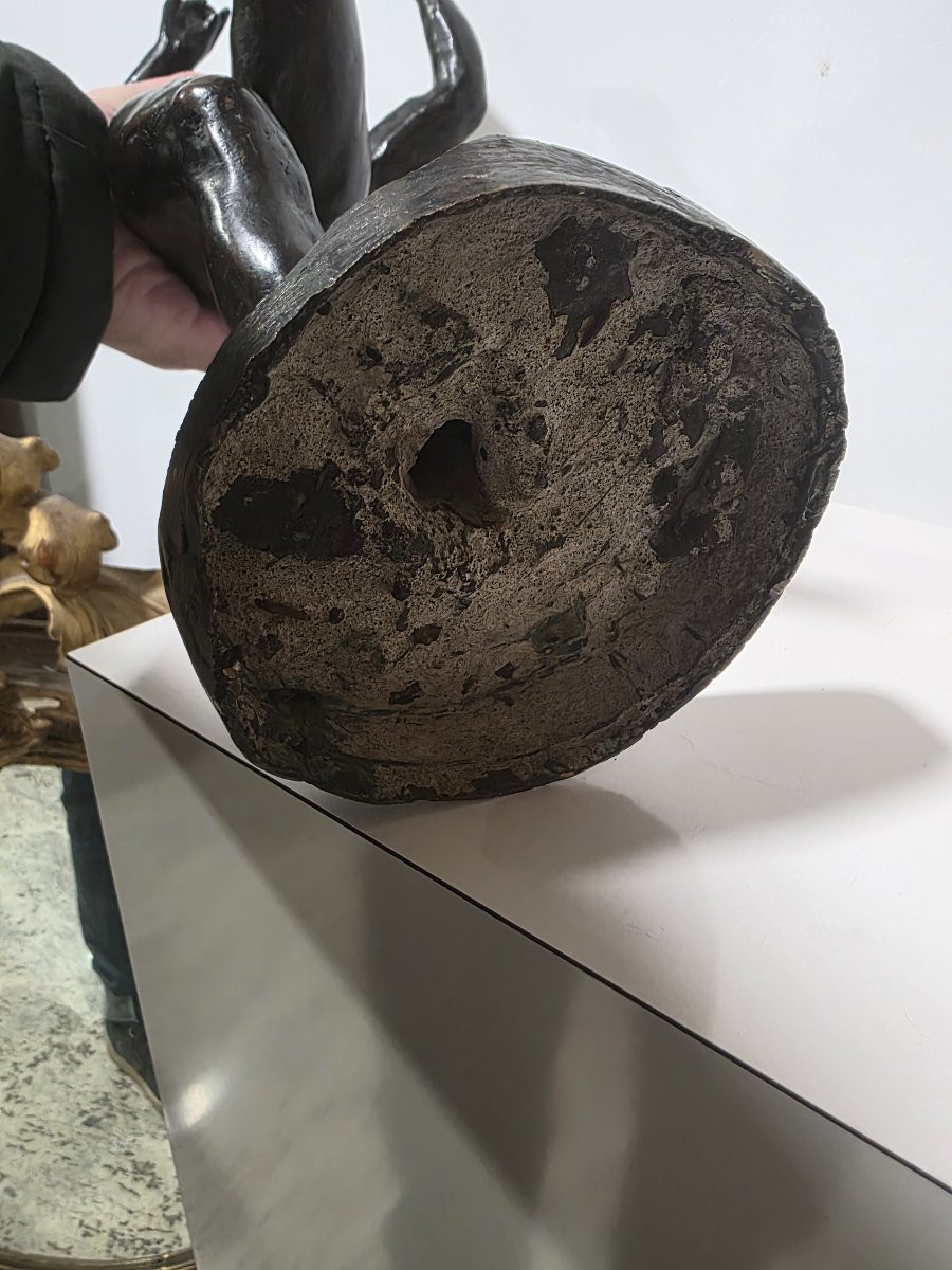 Augusto Rivalta (1838-1925)  Satiro scultura in bronzo, firmata-photo-8