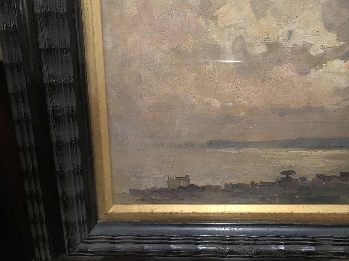 Dipinto olio su tela con cornice moderna firmato "Nicolas De Corsi 1882-1956"-photo-3