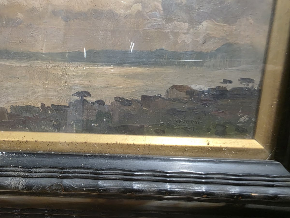 Dipinto olio su tela con cornice moderna firmato "Nicolas De Corsi 1882-1956"-photo-2