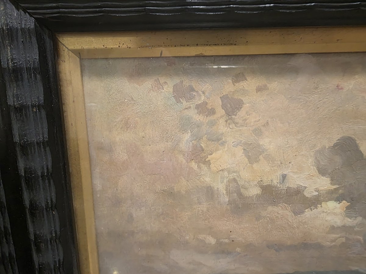 Dipinto olio su tela con cornice moderna firmato "Nicolas De Corsi 1882-1956"-photo-6