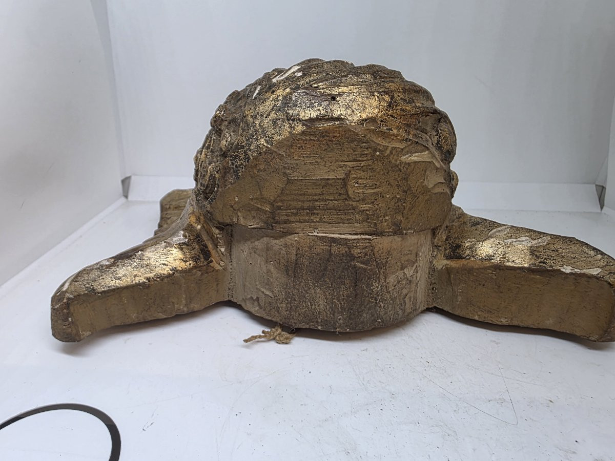 Testa di angelo con ali da appoggio XVIII secolo Spagna-photo-2