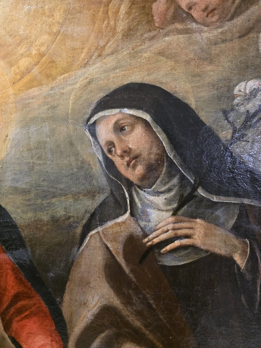 Grande olio su tela del Seicento opera di ambito umbro.-photo-2