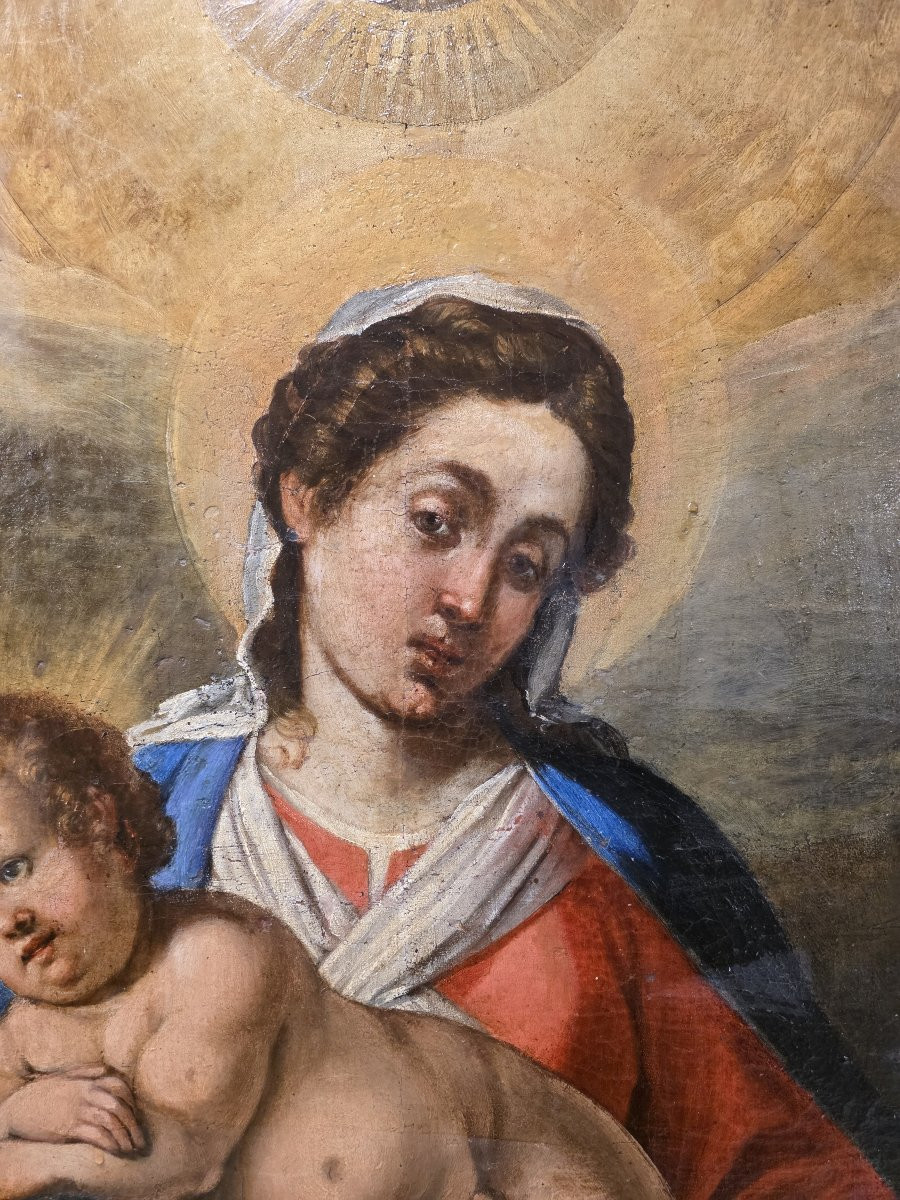 Grande olio su tela del Seicento opera di ambito umbro.-photo-3