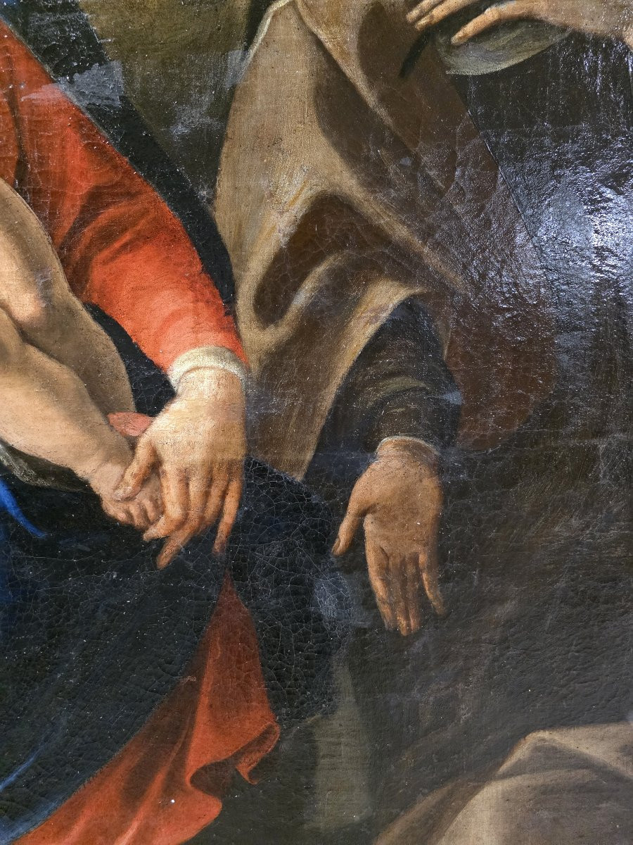 Grande olio su tela del Seicento opera di ambito umbro.-photo-6