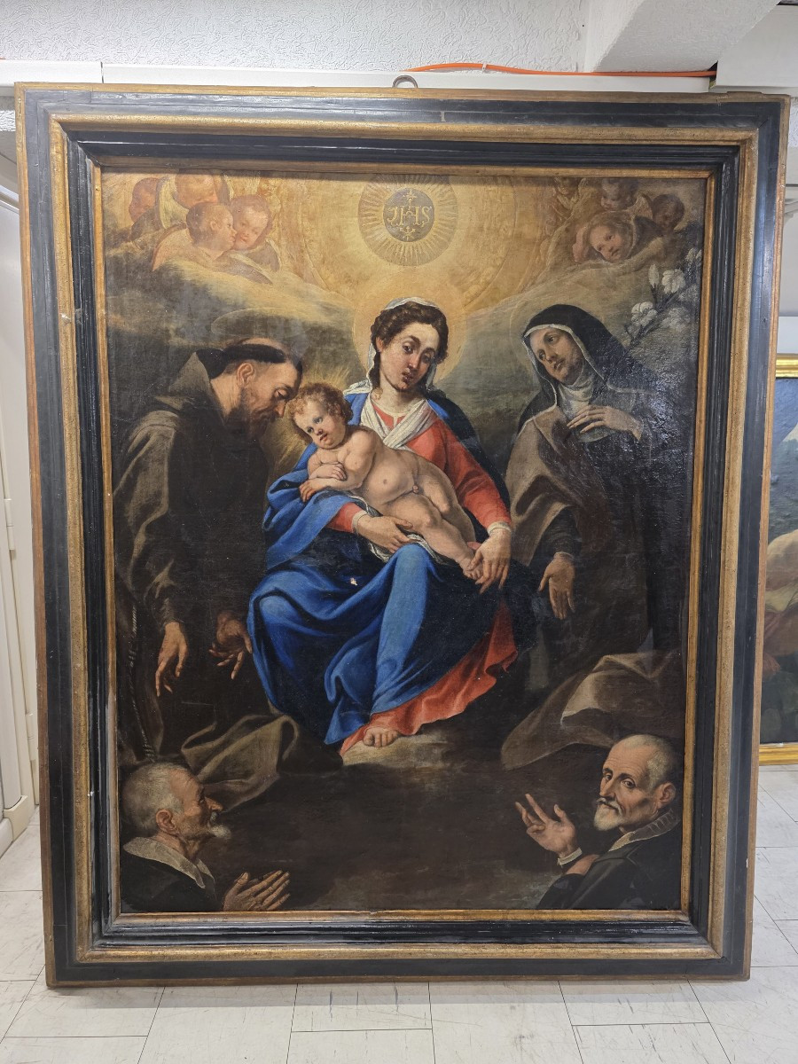 Grande olio su tela del Seicento opera di ambito umbro.