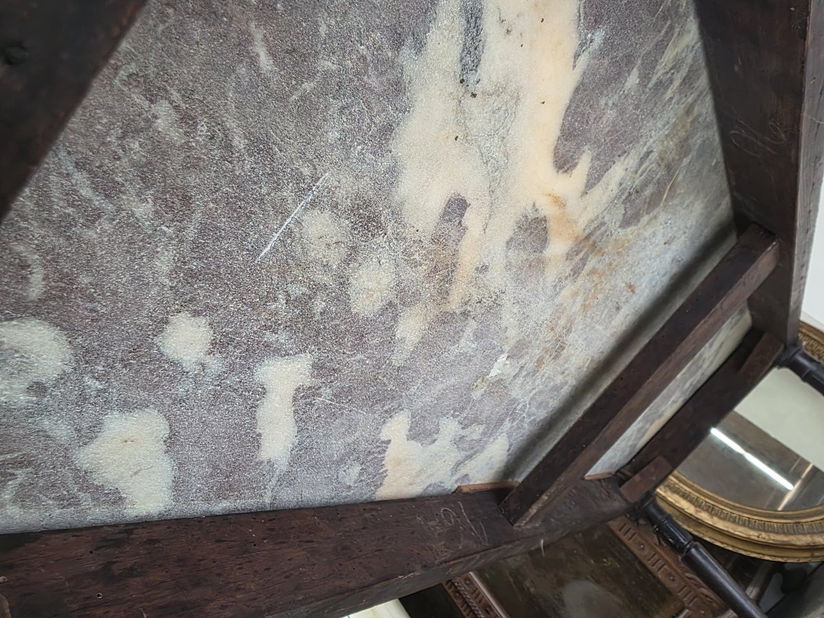 Tavolo basso in legno e bronzo con marmo. Epoca seconda metà XIX-photo-4