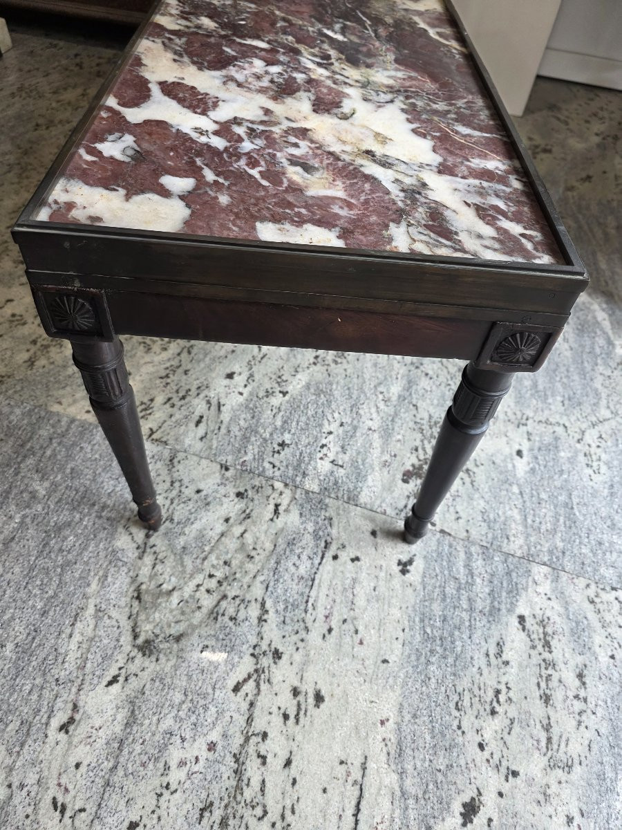 Tavolo basso in legno e bronzo con marmo. Epoca seconda metà XIX-photo-4