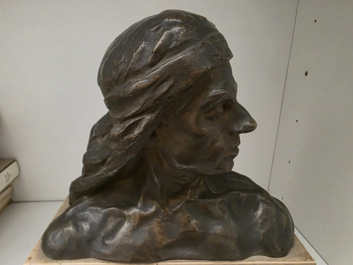 Mezzo busto maschile in bronzo  firmato Pasquale Monaco-photo-2