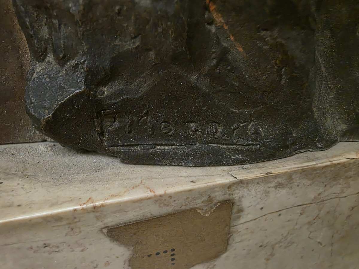 Mezzo busto maschile in bronzo  firmato Pasquale Monaco-photo-4