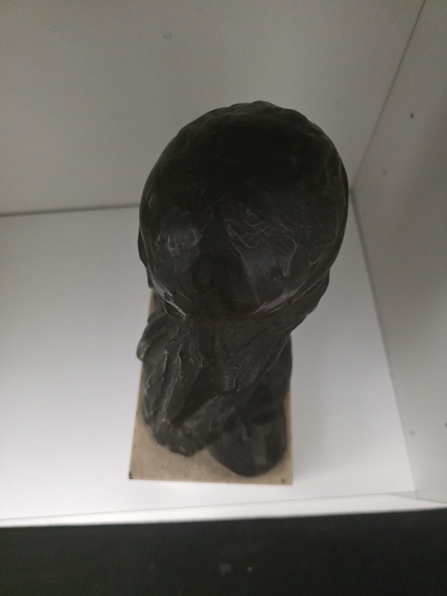 Mezzo busto maschile in bronzo  firmato Pasquale Monaco-photo-1