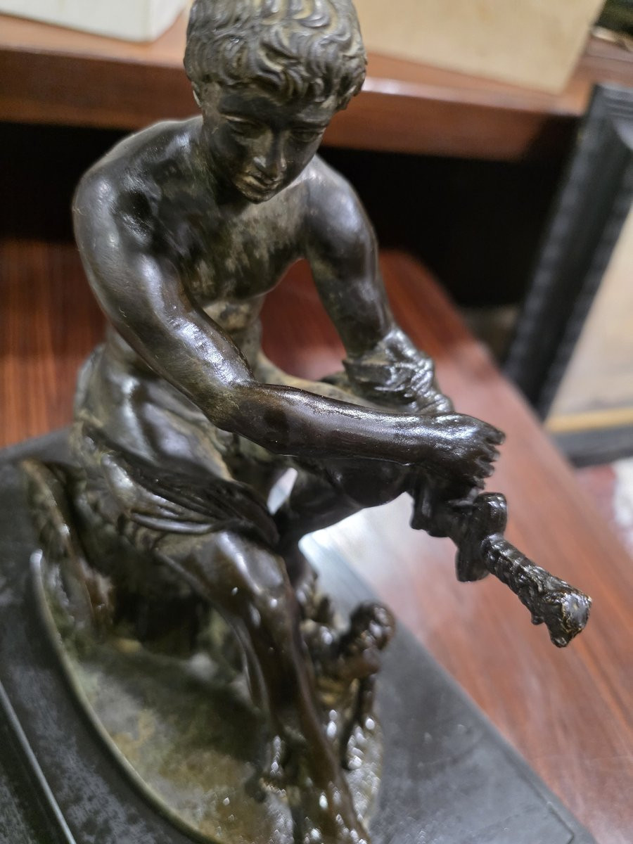 Scultura in bronzo patinato “Marte Ludovisi”, copia dall’antico, XIX secolo-photo-2