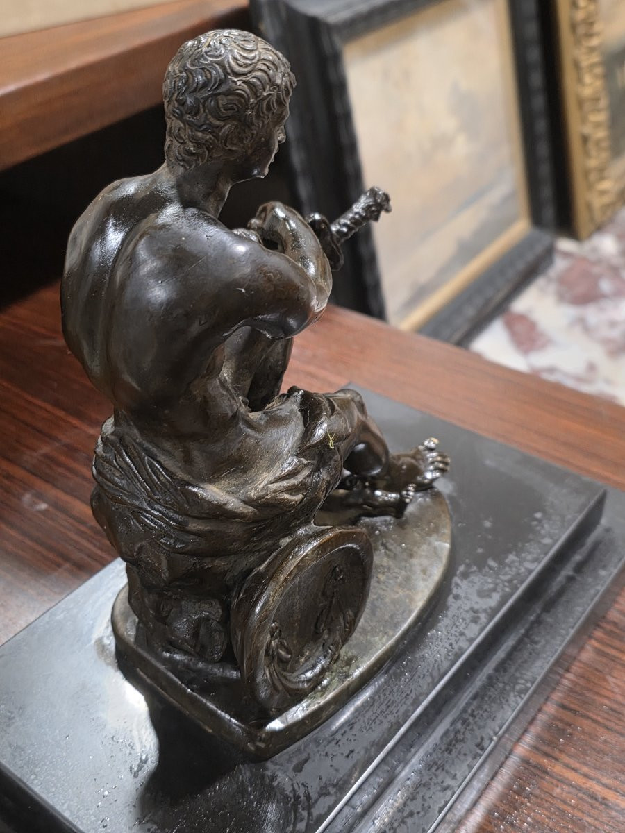 Scultura in bronzo patinato “Marte Ludovisi”, copia dall’antico, XIX secolo-photo-3