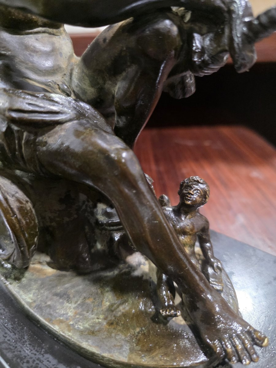 Scultura in bronzo patinato “Marte Ludovisi”, copia dall’antico, XIX secolo-photo-7