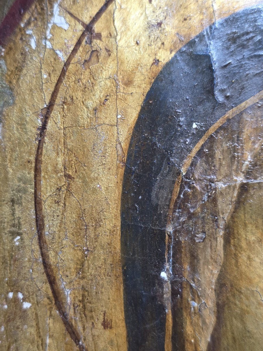 "Olio su tavola, Vergine con Bambino - Veneto Cretese, XVII secolo"-photo-4