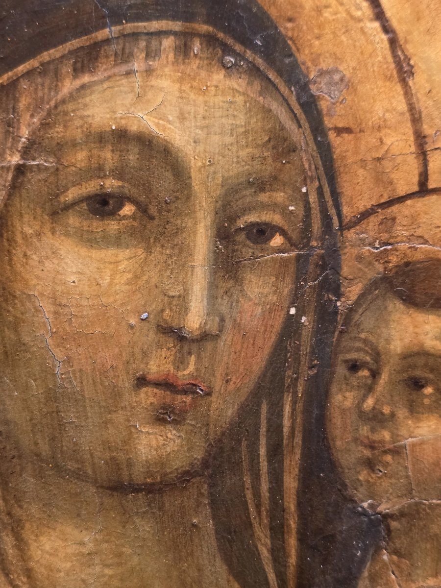 "Olio su tavola, Vergine con Bambino - Veneto Cretese, XVII secolo"-photo-6