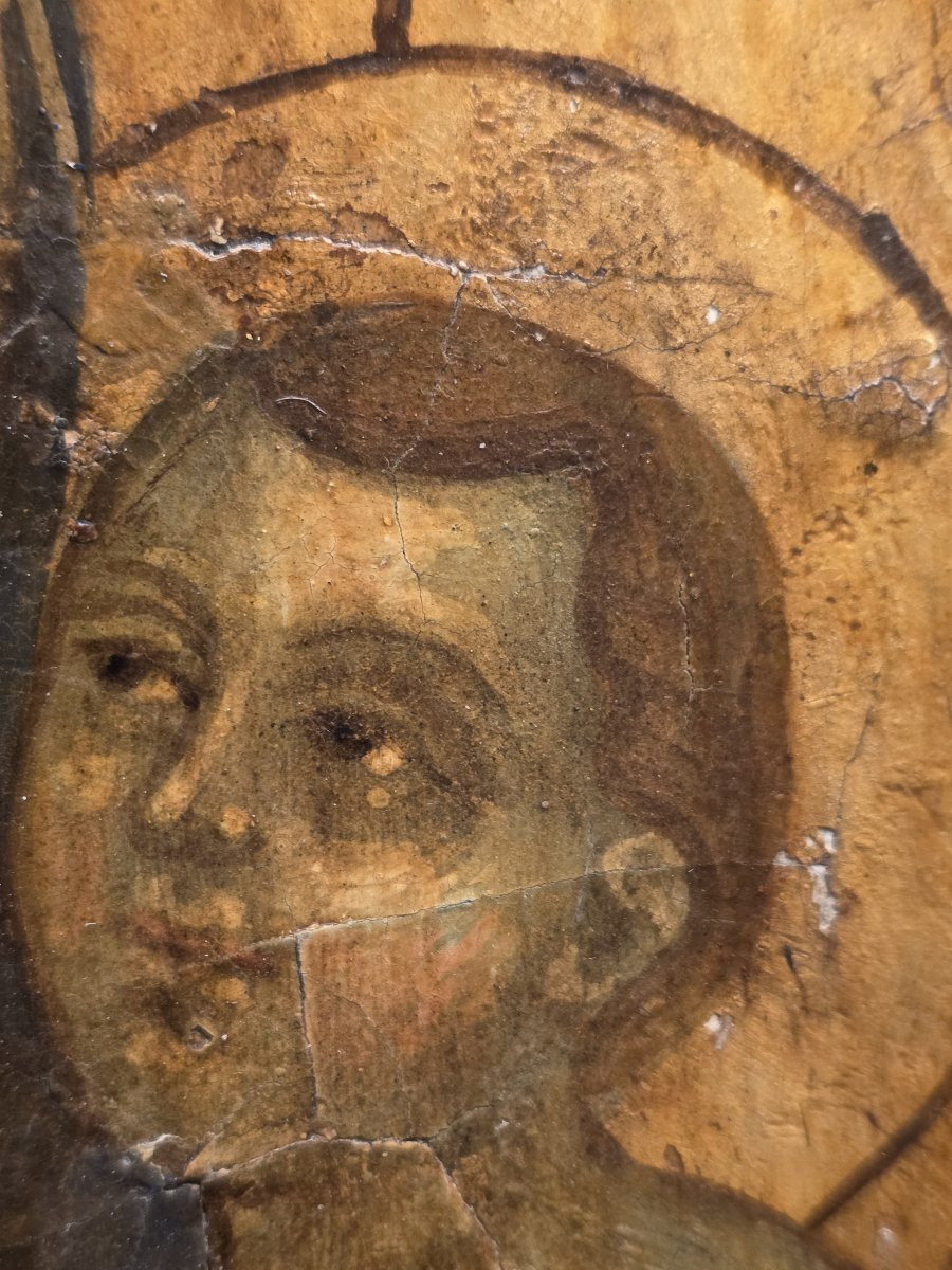 "Olio su tavola, Vergine con Bambino - Veneto Cretese, XVII secolo"-photo-7