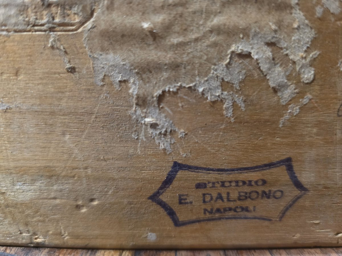 Eduardo Dalbono (1841-1915) Studio per raffigurazione paesaggio marino fine ottocento-photo-2