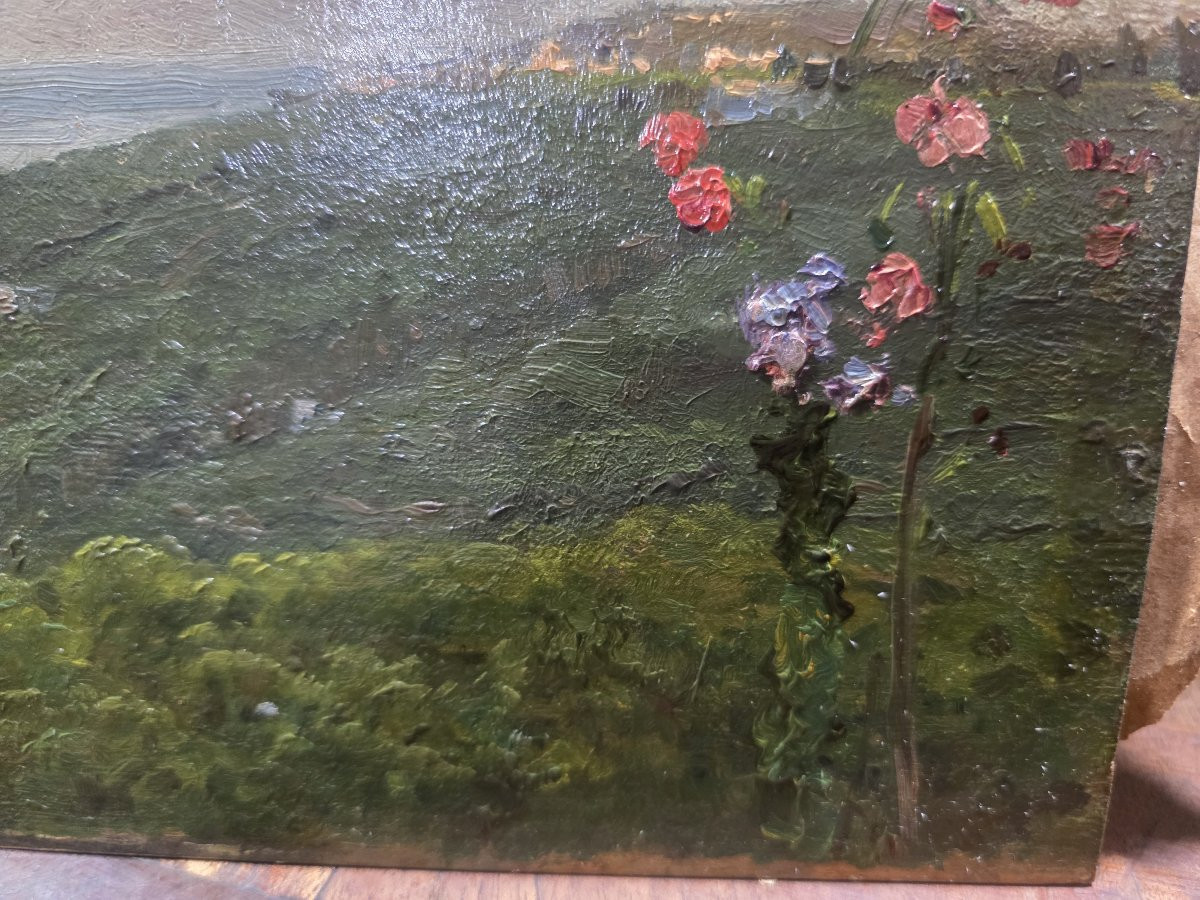 Eduardo Dalbono (1841-1915) Studio per raffigurazione paesaggio marino fine ottocento-photo-6