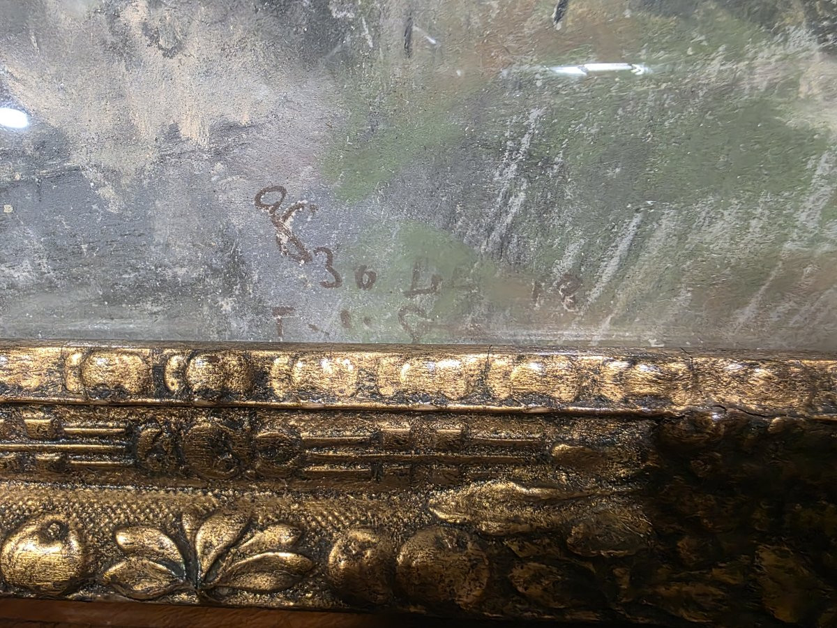 Pastello e acquarello su carta firmato G.Casciaro.  Raffigurante vista di una città-photo-5