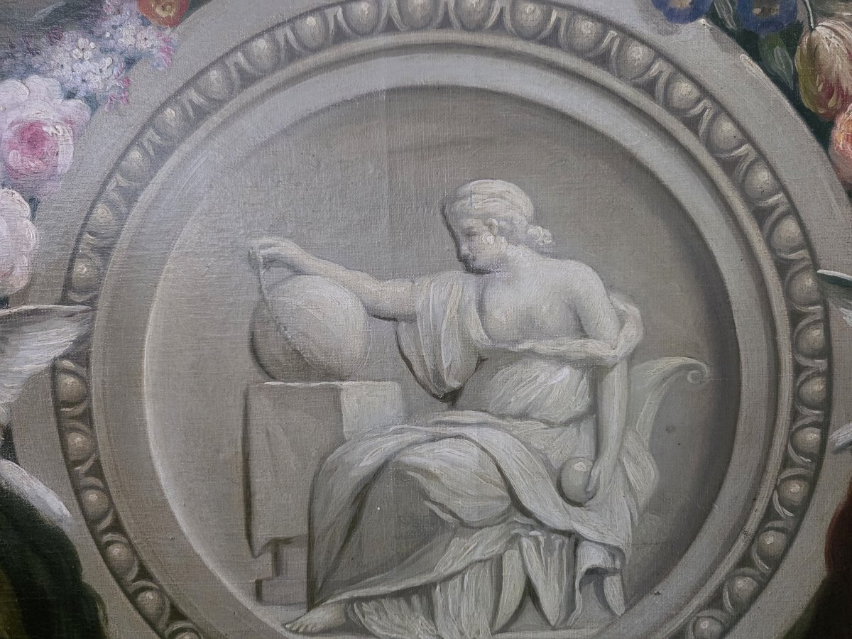 Olio su tela epoca Neoclassica. Primi anni dell'ottocento-photo-3