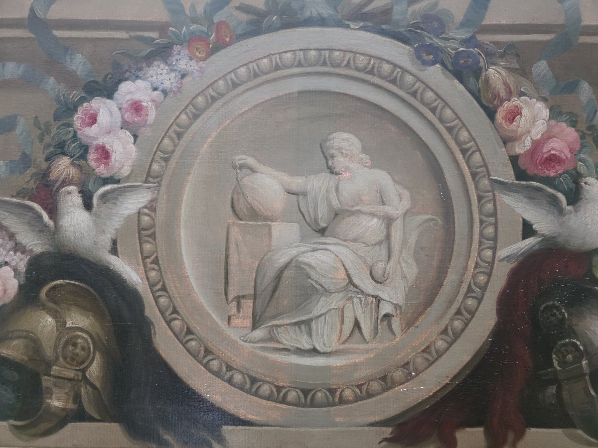 Olio su tela epoca Neoclassica. Primi anni dell'ottocento-photo-2