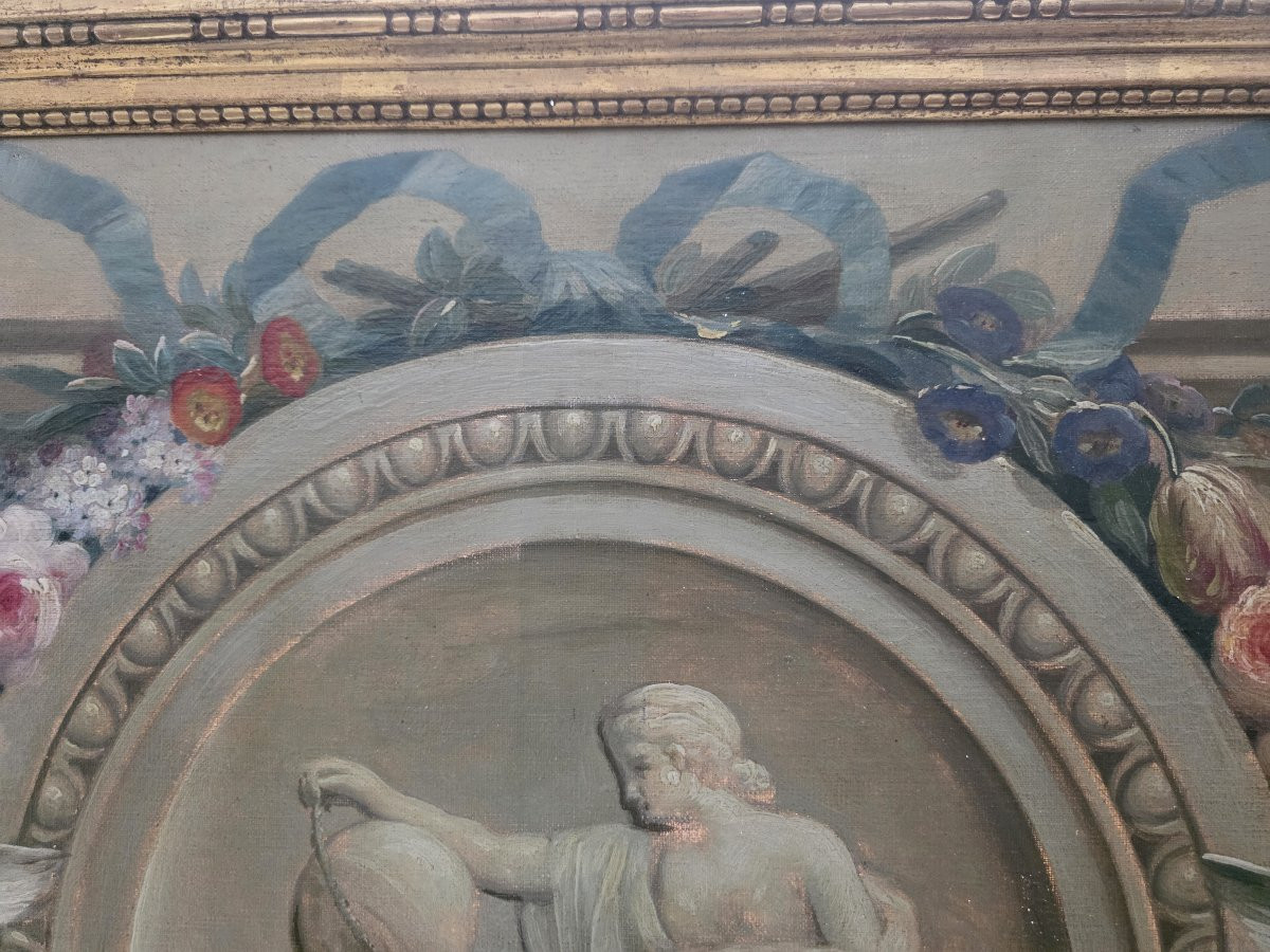 Olio su tela epoca Neoclassica. Primi anni dell'ottocento-photo-6