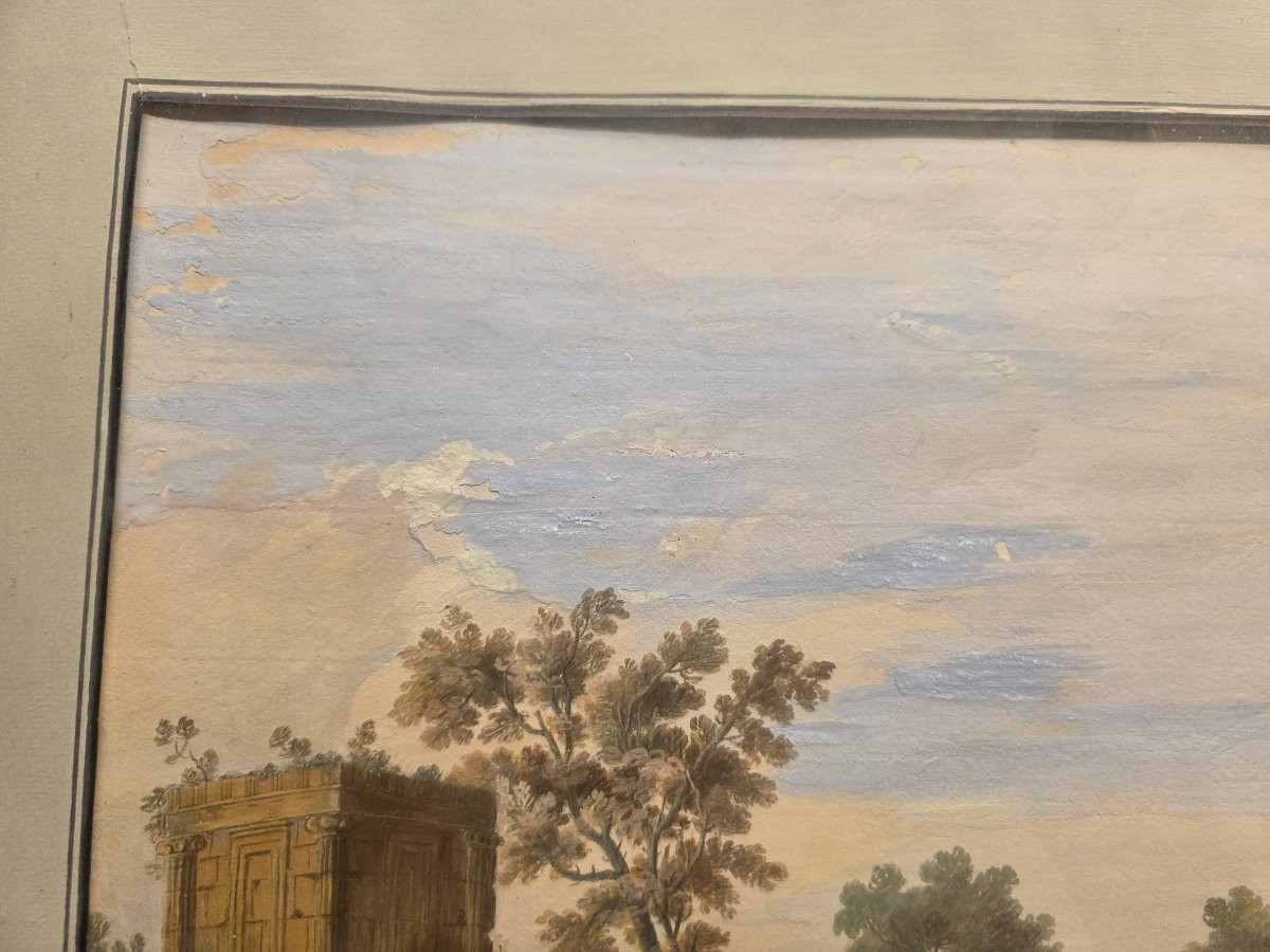 Tempera a guazzo periodo Gran Tour (primi ottocento). Sicilia?-photo-3