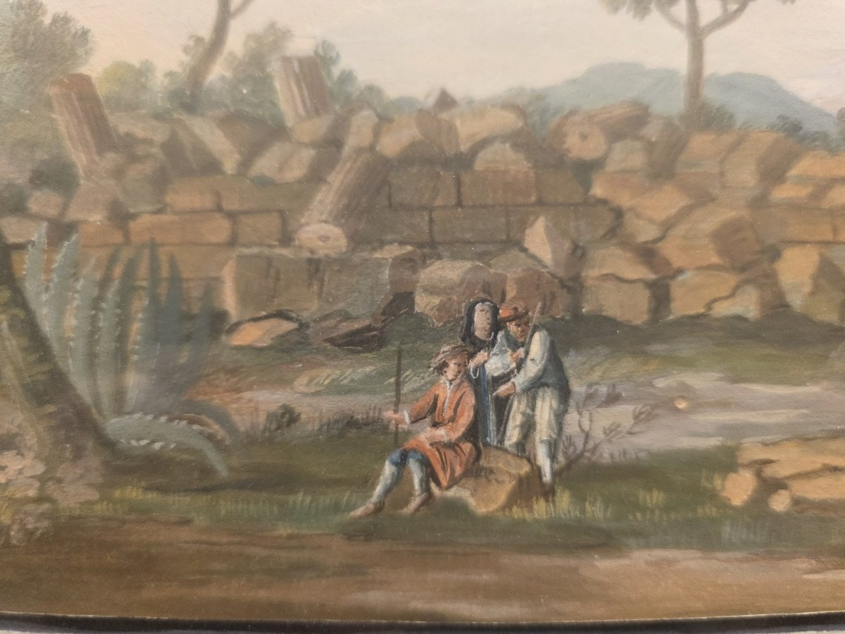 Tempera a guazzo periodo Gran Tour (primi ottocento). Sicilia?-photo-4